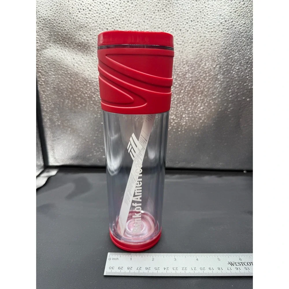 NWT MELROSE Double Wall Acrylic Tumbler Red Bank of America 16oz